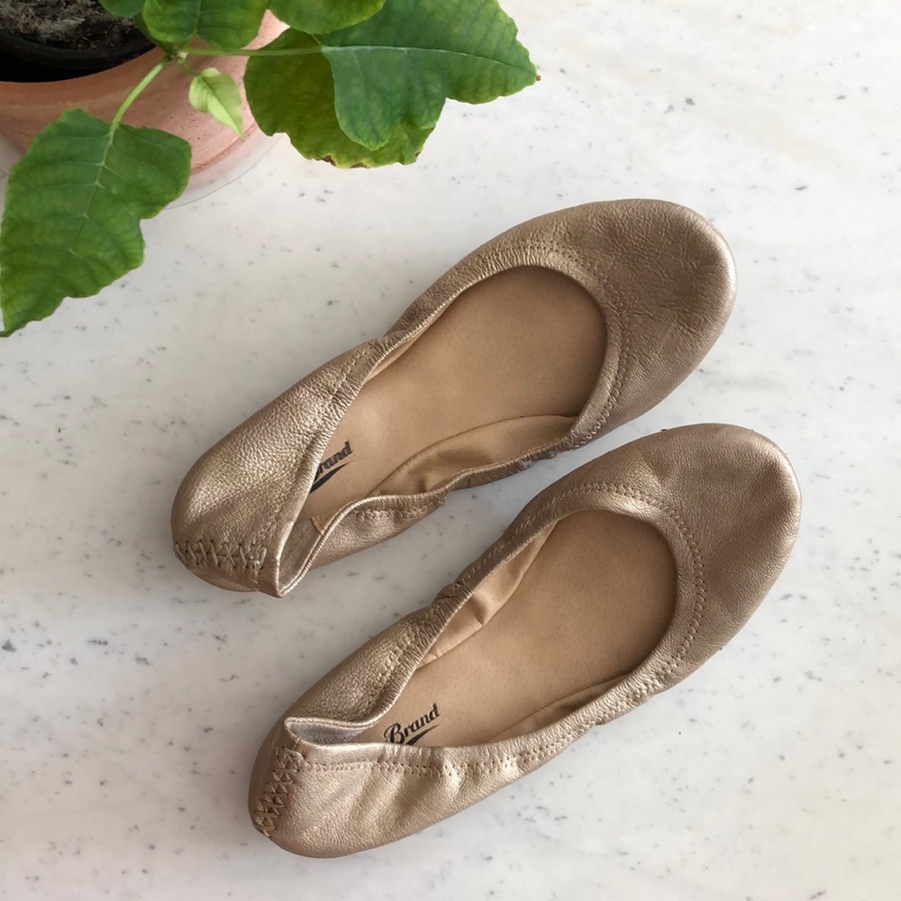 Lucky Brand Gold Leather Ballet Flats
